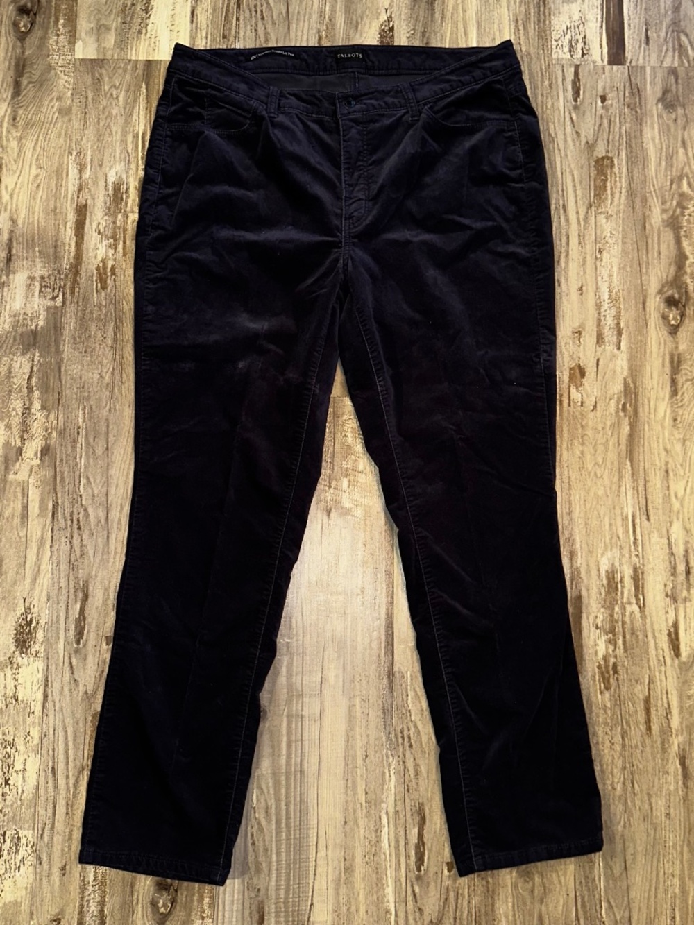 Talbots Navy Blue 'Velveteen Straight Leg Pant'-16W